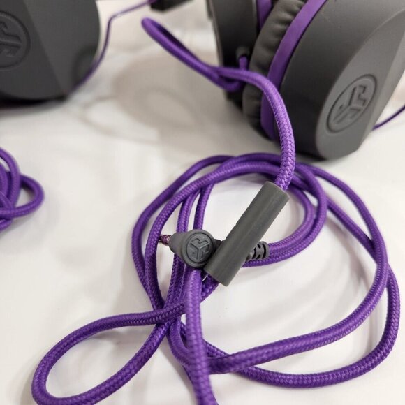 JLab Audio JBuddies Over Ear Headphones Purple Gray Lot of 4 TESTED WORKING - Picture 10 of 11